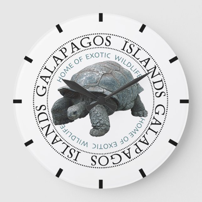 Galapagos Inseln Tortoise Große Wanduhr (Vorderseite)