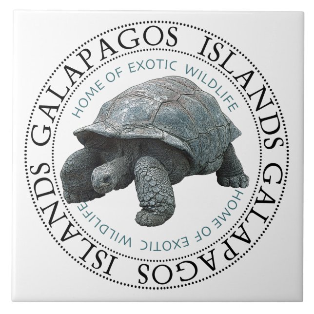 Galapagos Inseln Tortoise T - Shirt Fliese (Vorderseite)