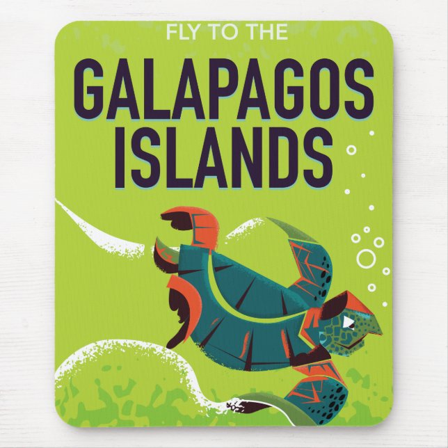 Galapagos Inseln Vintage Reise Poster Kunst. Mousepad (Vorne)