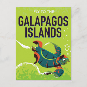 Galapagos Inseln Vintage Reise Poster Kunst. Postkarte