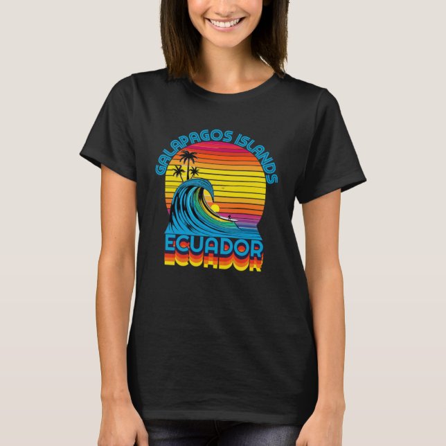 Galapagos Islands Retro Throwback Surf & Beach Sou T-Shirt (Vorderseite)