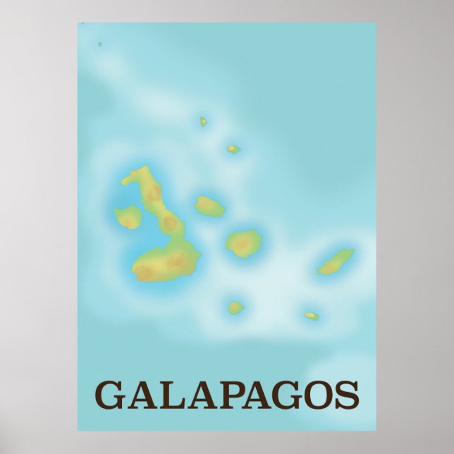 Galapagos-Karte für den Urlaub Poster (Vorne)