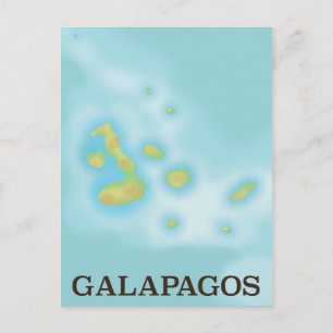 Galapagos-Karte für den Urlaub Postkarte