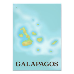 Galapagos-Karte Urlaubsposter Fotodruck