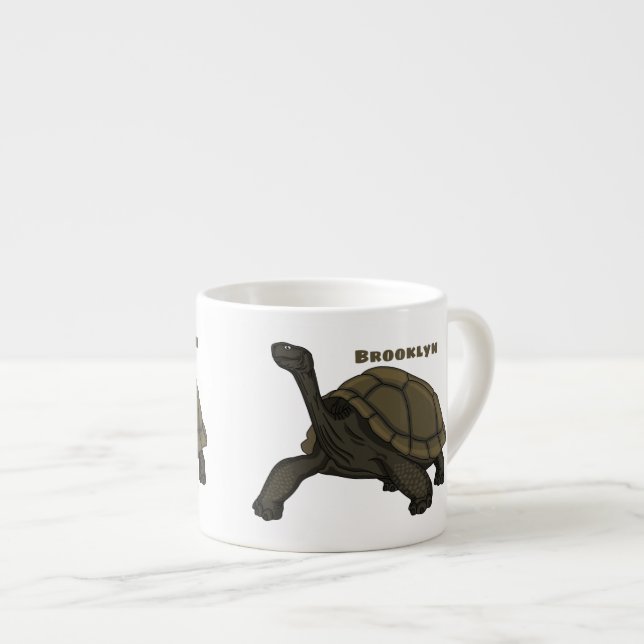 Galapagos land tortoise illustration espressotasse (Vorderseite Rechts)
