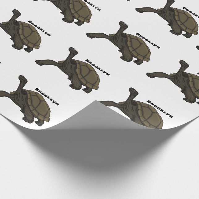 Galapagos land tortoise illustration  geschenkpapier (Ecke)
