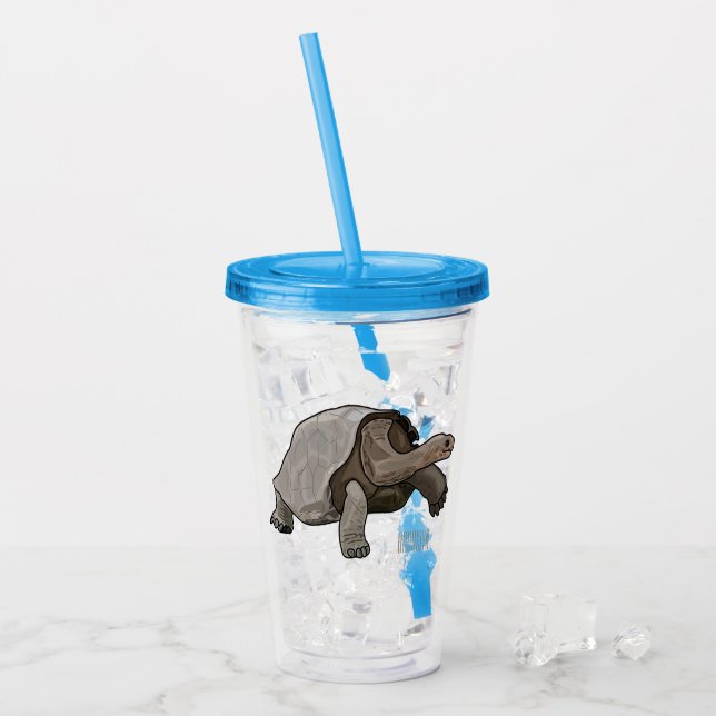 Galapagos-Tortoise-Cartoon Acryltrinkbecher (Vorderseite Ice)