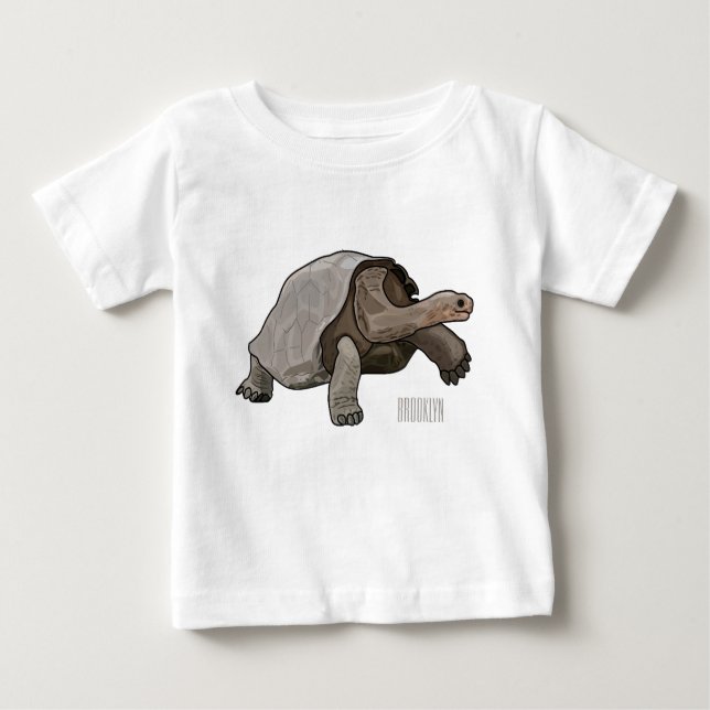 Galapagos-Tortoise-Cartoon Baby T-shirt (Vorderseite)