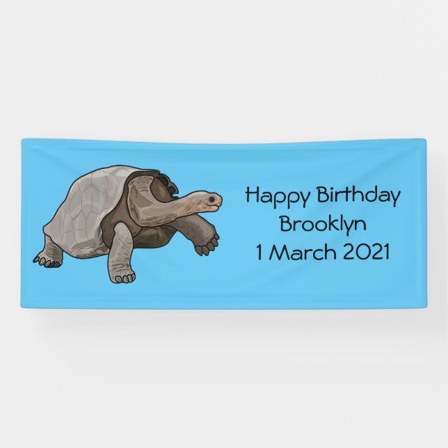 Galapagos-Tortoise-Cartoon Banner (Horizontal)
