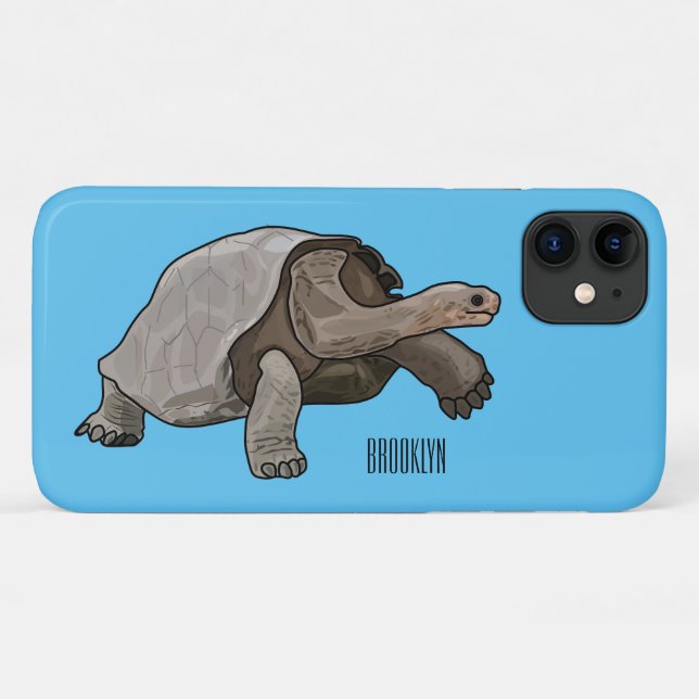Galapagos-Tortoise-Cartoon Case-Mate iPhone Hülle (Rückseite (Horizontal))