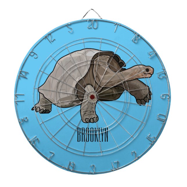 Galapagos-Tortoise-Cartoon Dartscheibe (vorne)