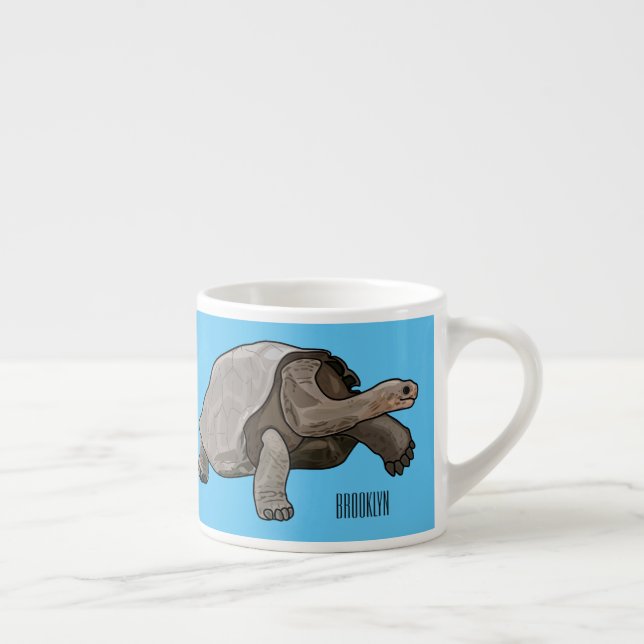 Galapagos-Tortoise-Cartoon Espressotasse (Rechts)