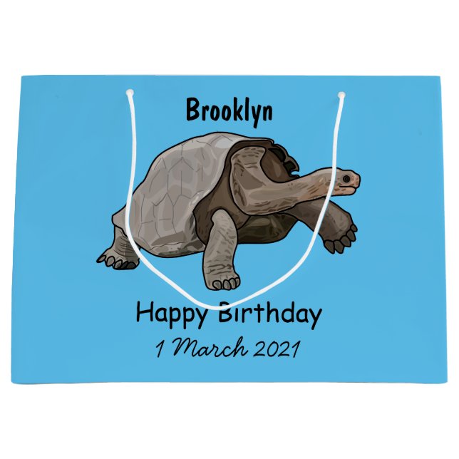 Galapagos-Tortoise-Cartoon Große Geschenktüte (Vorderseite)