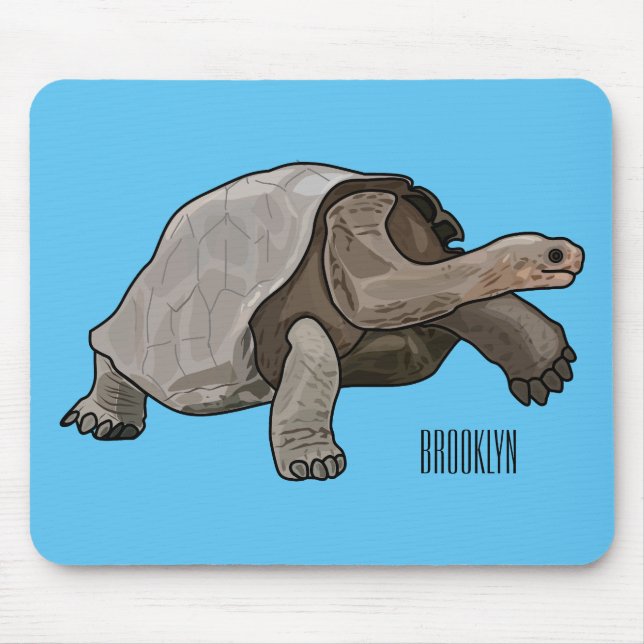 Galapagos-Tortoise-Cartoon Mousepad (Vorne)