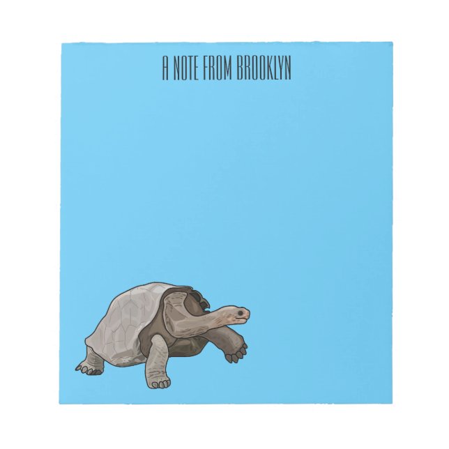 Galapagos-Tortoise-Cartoon Notizblock (Vorderseite)