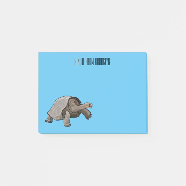 Galapagos-Tortoise-Cartoon Post-it Klebezettel (Vorderseite)