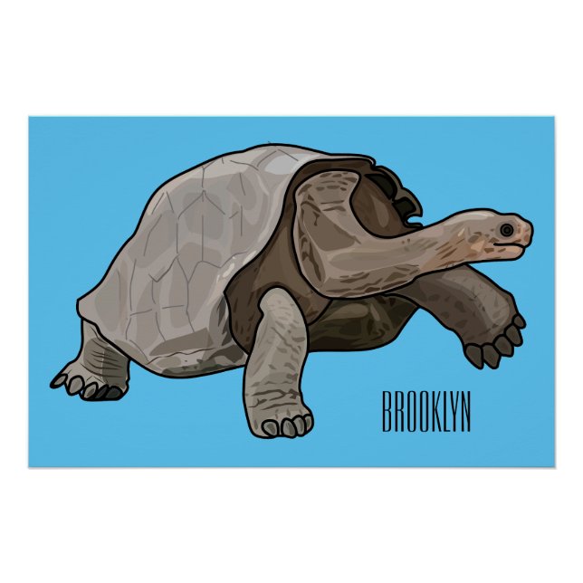 Galapagos-Tortoise-Cartoon Poster (Vorderseite)