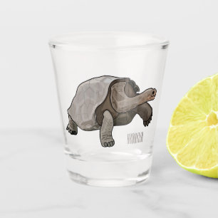 Galapagos-Tortoise-Cartoon Schnapsglas