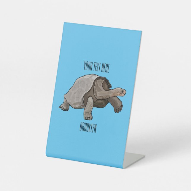 Galapagos-Tortoise-Cartoon Sockelschild (Vorderseite)