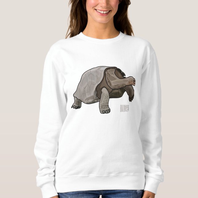 Galapagos-Tortoise-Cartoon Sweatshirt (Vorderseite)