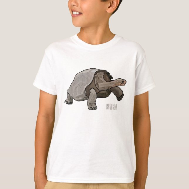 Galapagos-Tortoise-Cartoon T-Shirt (Vorderseite)