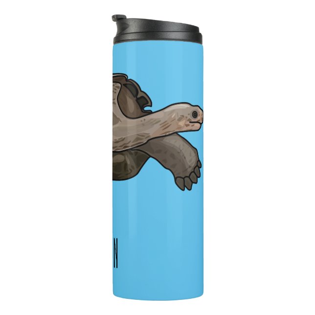 Galapagos-Tortoise-Cartoon Thermosbecher (Nach rechts gedreht)