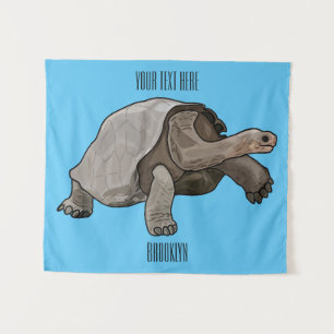 Galapagos-Tortoise-Cartoon Wandteppich