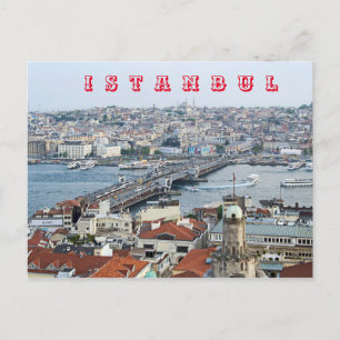 Galata Bridge. Golden Horn Bay. Postkarte