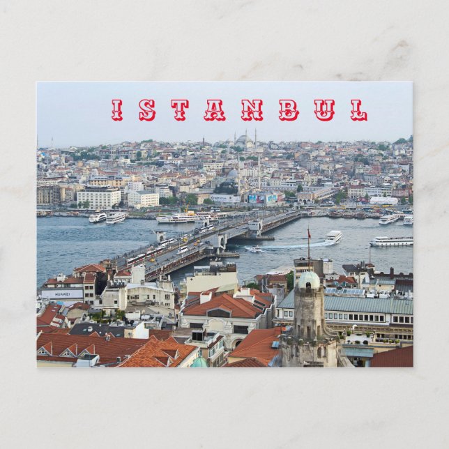 Galata Bridge. Golden Horn Bay. Postkarte (Vorderseite)