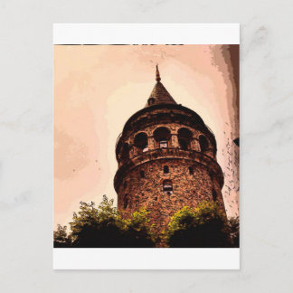 Galata Tower in Istanbul Hand zeichnend Postkarte