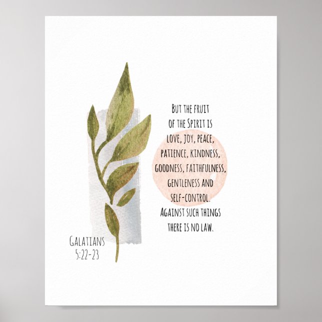 Galaten 5:22-23 Frucht des Geistes ist Liebe Joy Poster (Vorne)