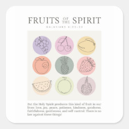 Galaten 5:22-23 Frucht des Geistes Quadratischer Aufkleber