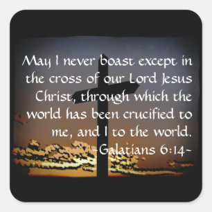 Galaten 6:14 quadratischer aufkleber