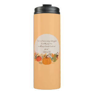 Galaten 6:9 Ernte Herbst Dankbarer Pumpkin Thermosbecher