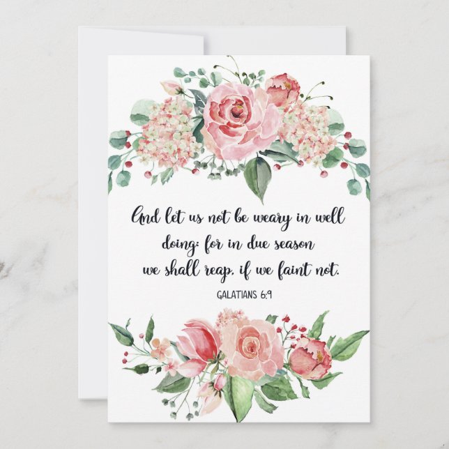 Galaten 6:9, Schrift, Bibelkunst, Aquarell Ankündigung (Vorderseite)