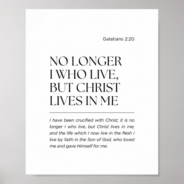 Galater 2:20 Christus lebt in mir Poster (Vorne)