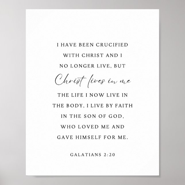 Galater 2:20 Christus lebt in mir Poster (Vorne)
