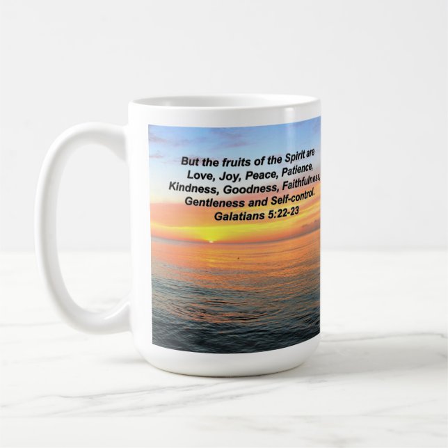 GALATIANERFRÜCHTE DER SPIRITUELLEN BIBELLVERSE KAFFEETASSE (Links)