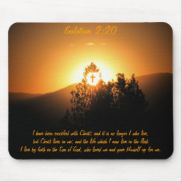 Galatians 2:20 Crucified mit Christus Mousepad