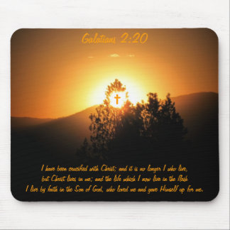Galatians 2:20 Crucified mit Christus Mousepad