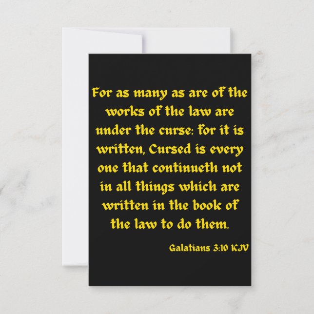 Galatians 3:10 KJV Bible Verse Flachgrüße Karte (Vorderseite)