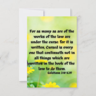 Galatians 3:10 KJV Bible Verse Pic Flat Gruß Karte