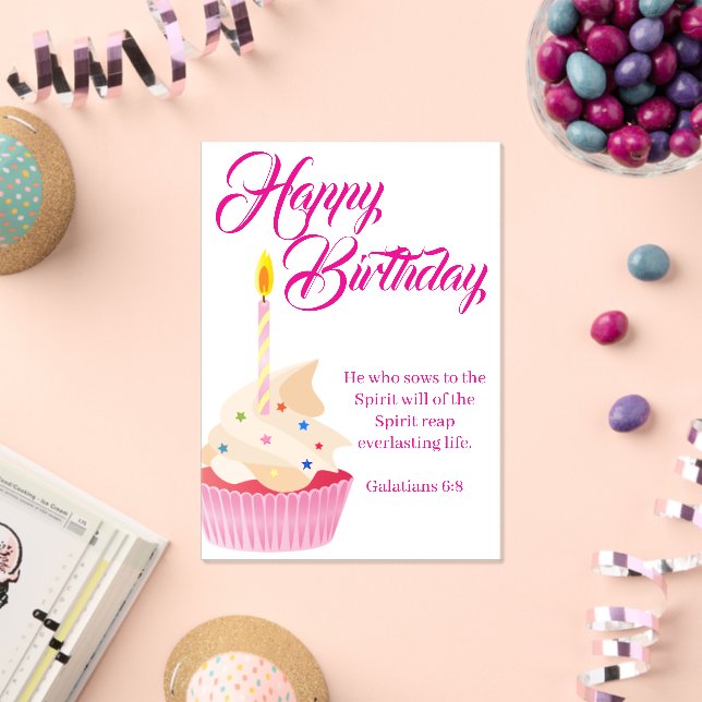 Galatians 6:8 Christian Birthday Greetings Acryleinladungen (Insitu (Feier))