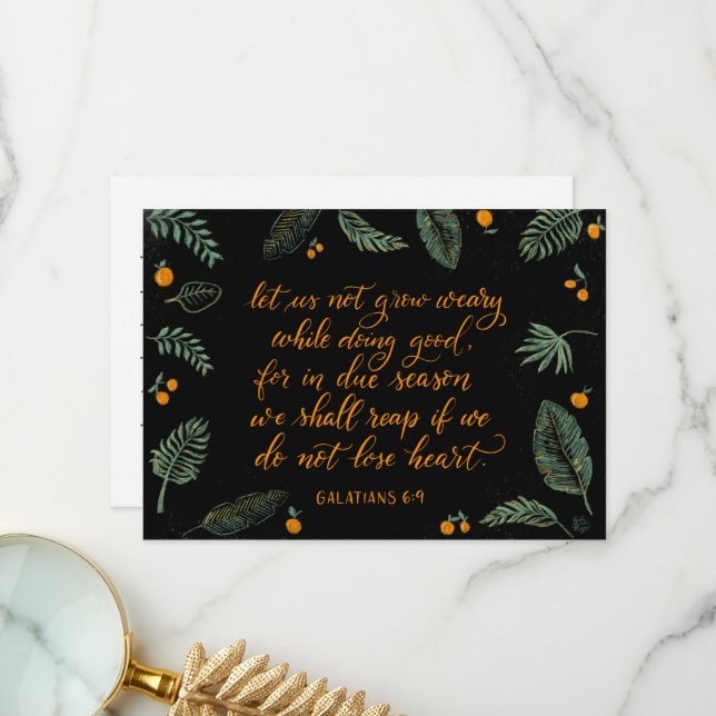Galatians 6v9: Nicht verlieren Dankeskarte (Vorderseite/Rückseite Beispiel)