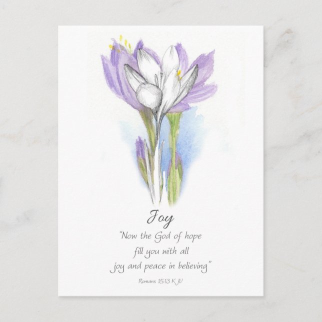 Galatians Fruit of the Spirit Joy Scripture Crocus Postkarte (Vorderseite)