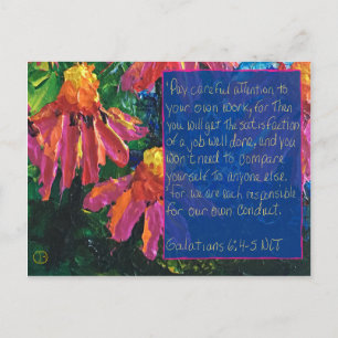 Galatians-Schrift 6:4-5 Postkarte