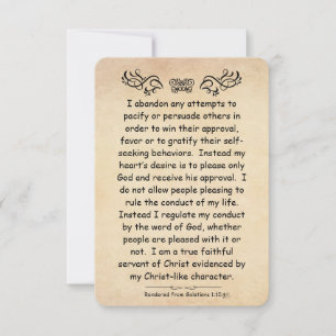 Galations 1:10 Scripture Note Card - Rückseite