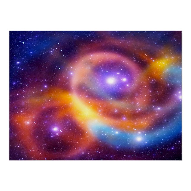 Galaxie-Array aus Sternen und Gasen Poster (Vorderseite)