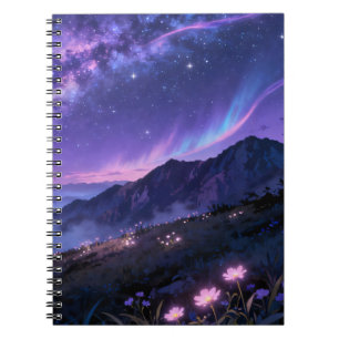Galaxie-Berg-Notizbuch Notizblock