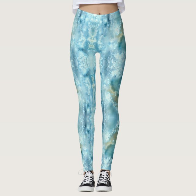 Galaxie-Blau-Aquarell Leggings (Vorderseite)